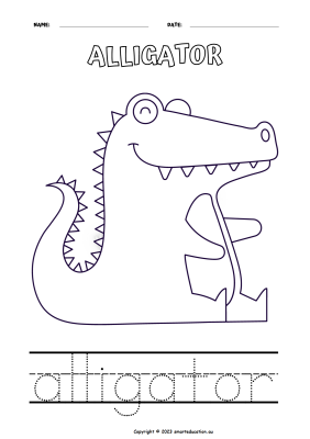 Image for A for Alligator Colouring