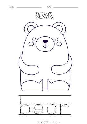 Image for B for Bear Colouring