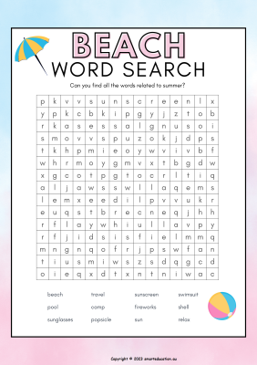 Image for Beach Word Search