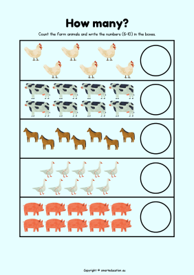 Image for Count farm animals (6-10)