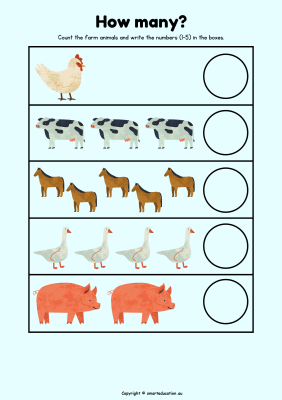 Image for Count farm animals (1-5)