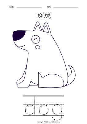 Image for D for Dog Colouring