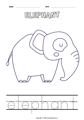 Image for E for Elephant Colouring