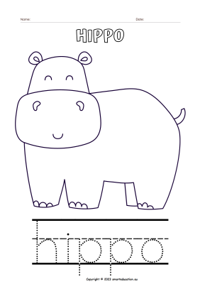 Image for H for Hippo - Colouring