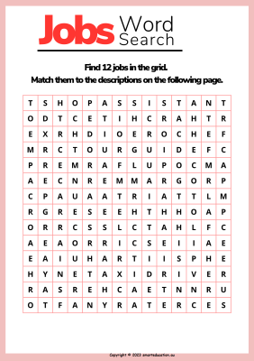 Image for Jobs Word Search