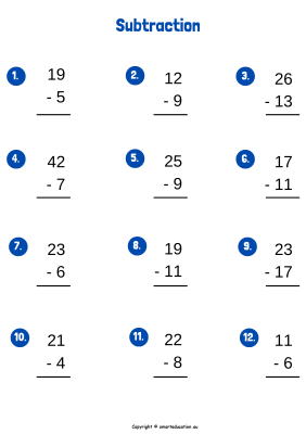 Image for One-Two digits Subtraction - c