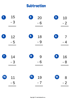 Image for One-Two digits Subtraction - e