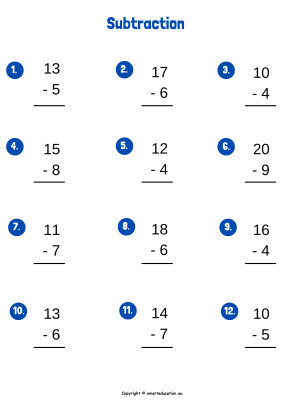 Image for One-Two digits Subtraction - f