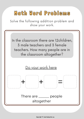 Image for Addition with 3 numbers - Word Problem -a