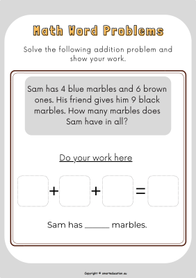 Image for Addition with 3 numbers - Word Problem -i