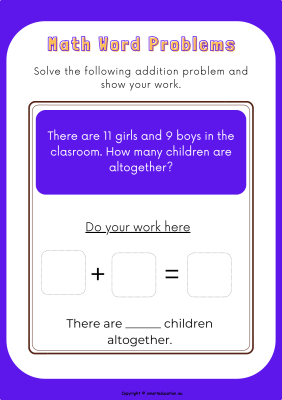 Image for Addition - Word Problem -f