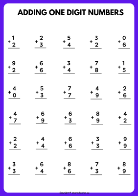 Image for One digit addition