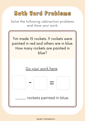 Image for Subtraction - Word Problem -e