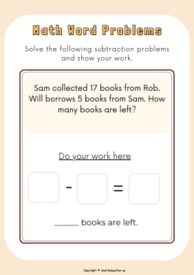 Image for Subtraction - Word Problem -f