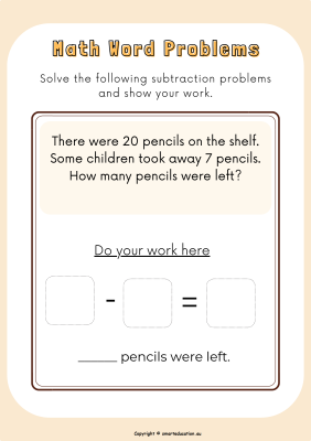 Image for Subtraction - Word Problem -g