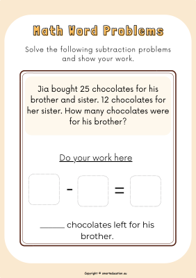 Image for Subtraction - Word Problem -h