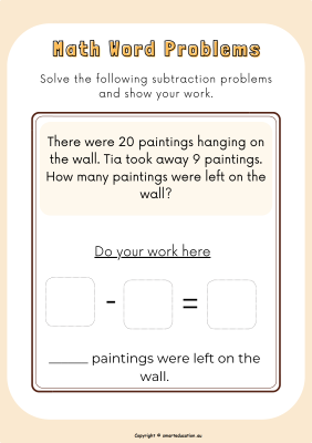 Image for Subtraction - Word Problem -j