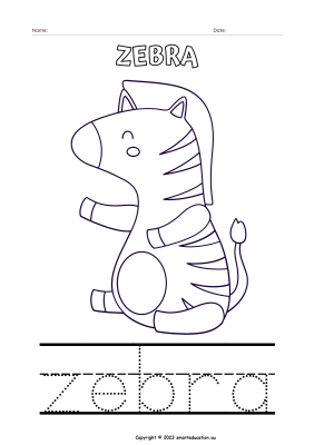 Image for Z for Zebra - Colouring